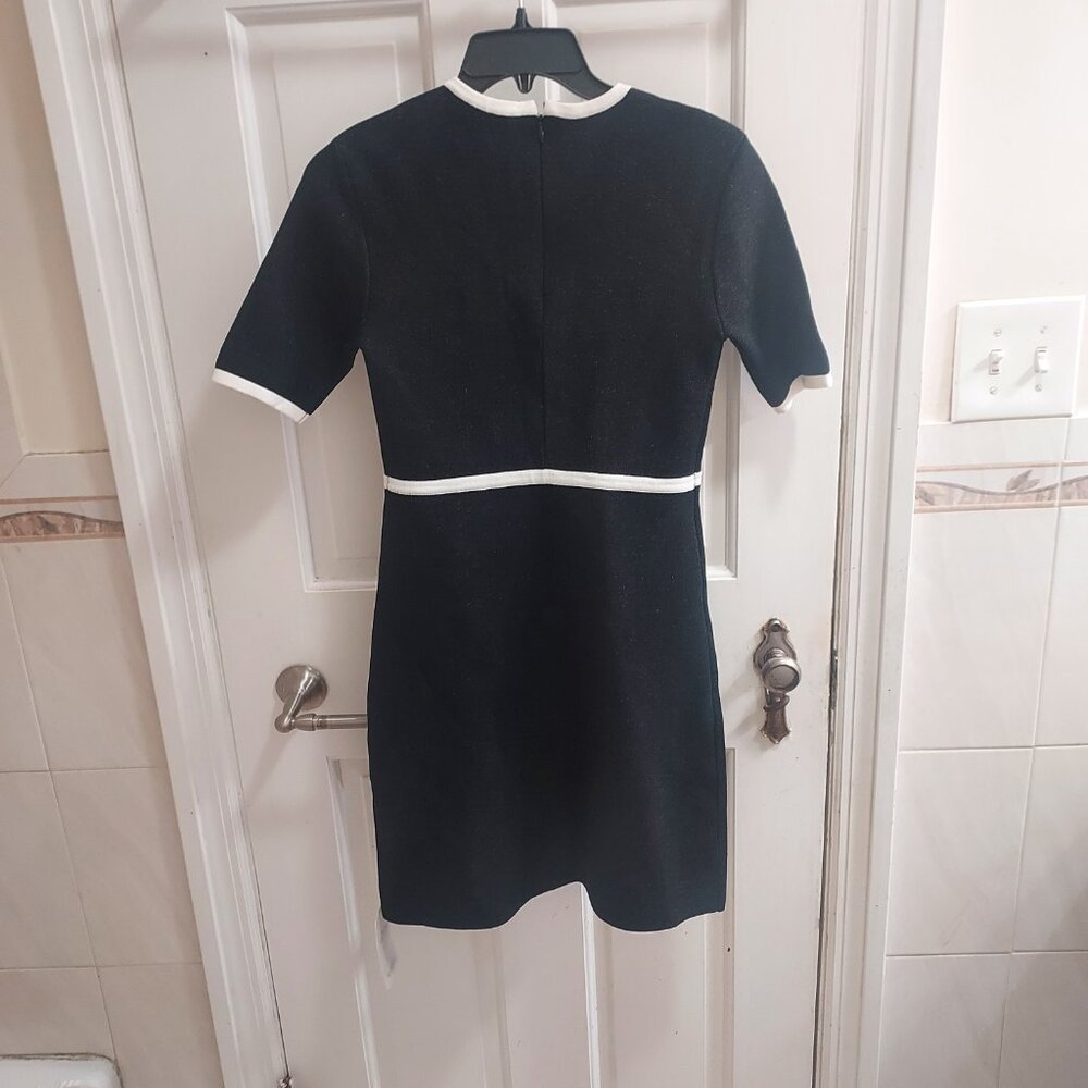 Rebecca Vallance Ella Black Crystal Bow Stretch Short Sleeve Cocktail Dress - Picture 8 of 11